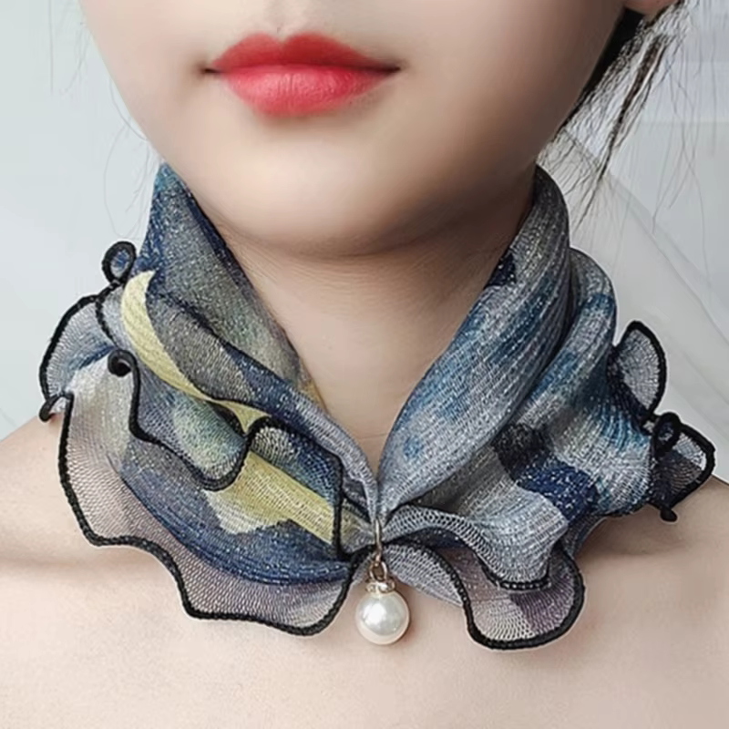 Foulards en satin imprimé pour femmes