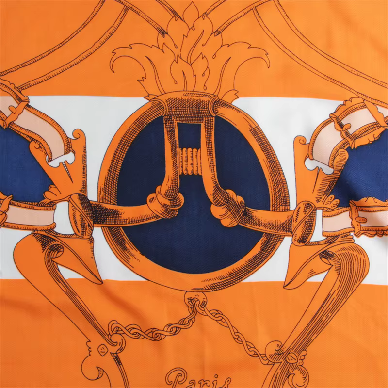 POBING foulard en cachemire de soie femmes roulé à la main ceinture de selle imprimer foulards carrés enveloppes