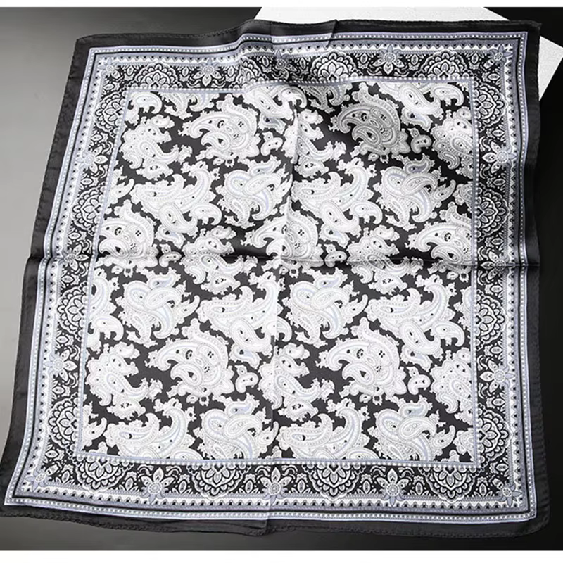 Écharpe de luxe homme printemps cou cravate foulard pour hommes 100% foulards en soie naturelle Vintage Paisley affaires mâle carré Bandanas nouveau