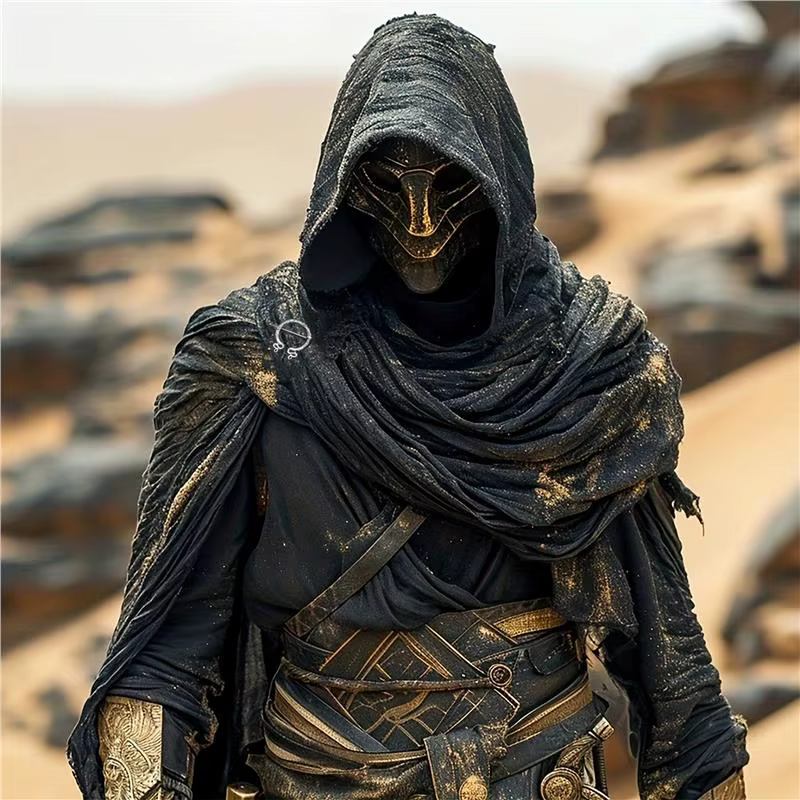 Techwear Style déchiré gland Punk Vintage écharpe homme femme médiéval chevalier Cape Halloween Cosplay châle Costume