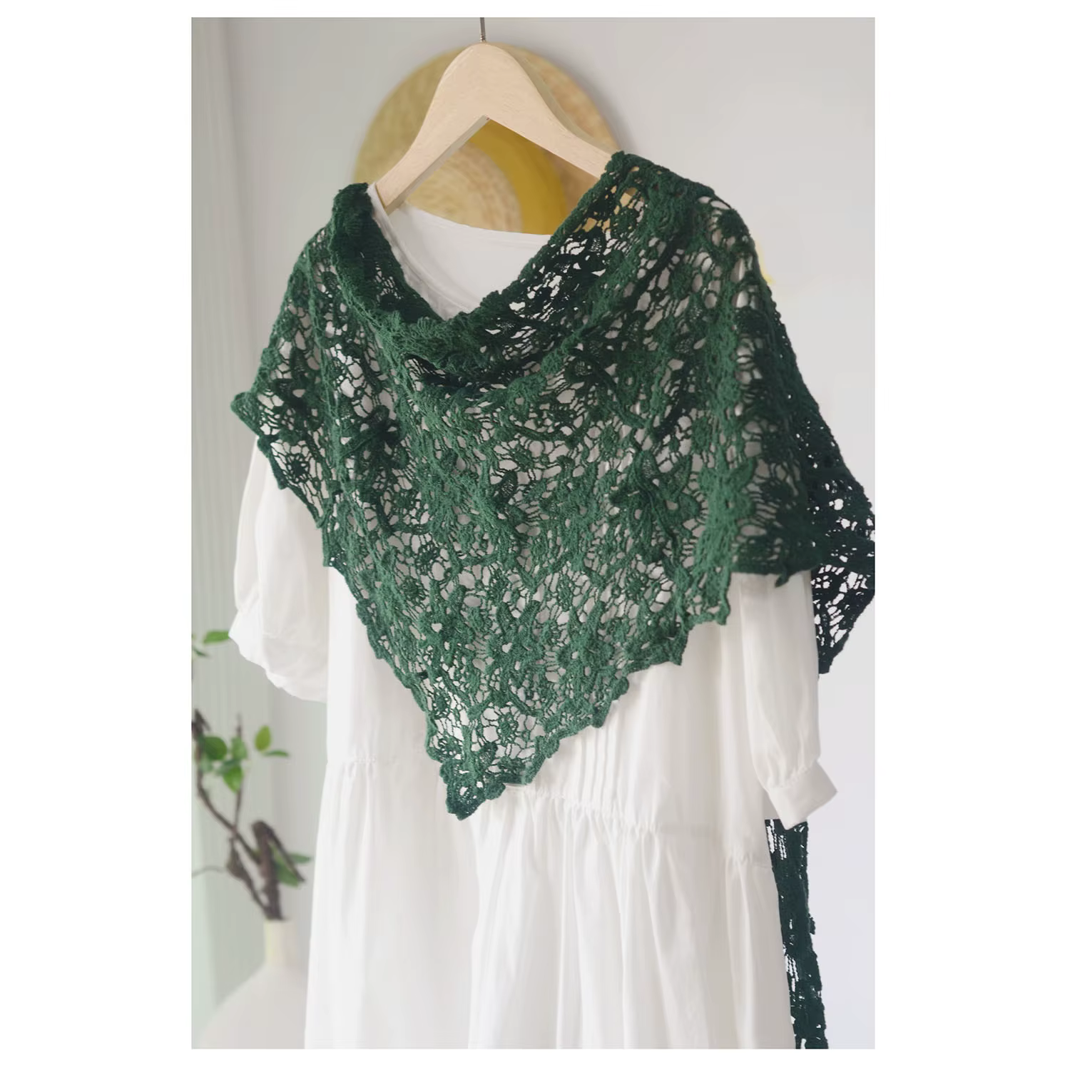 Écharpe Triangle en Coton Fait Main pour Femme