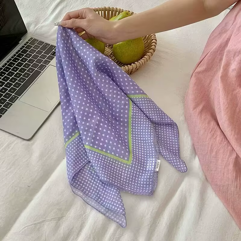 Écharpe pour femmes, petites foulards carrés de style coréen