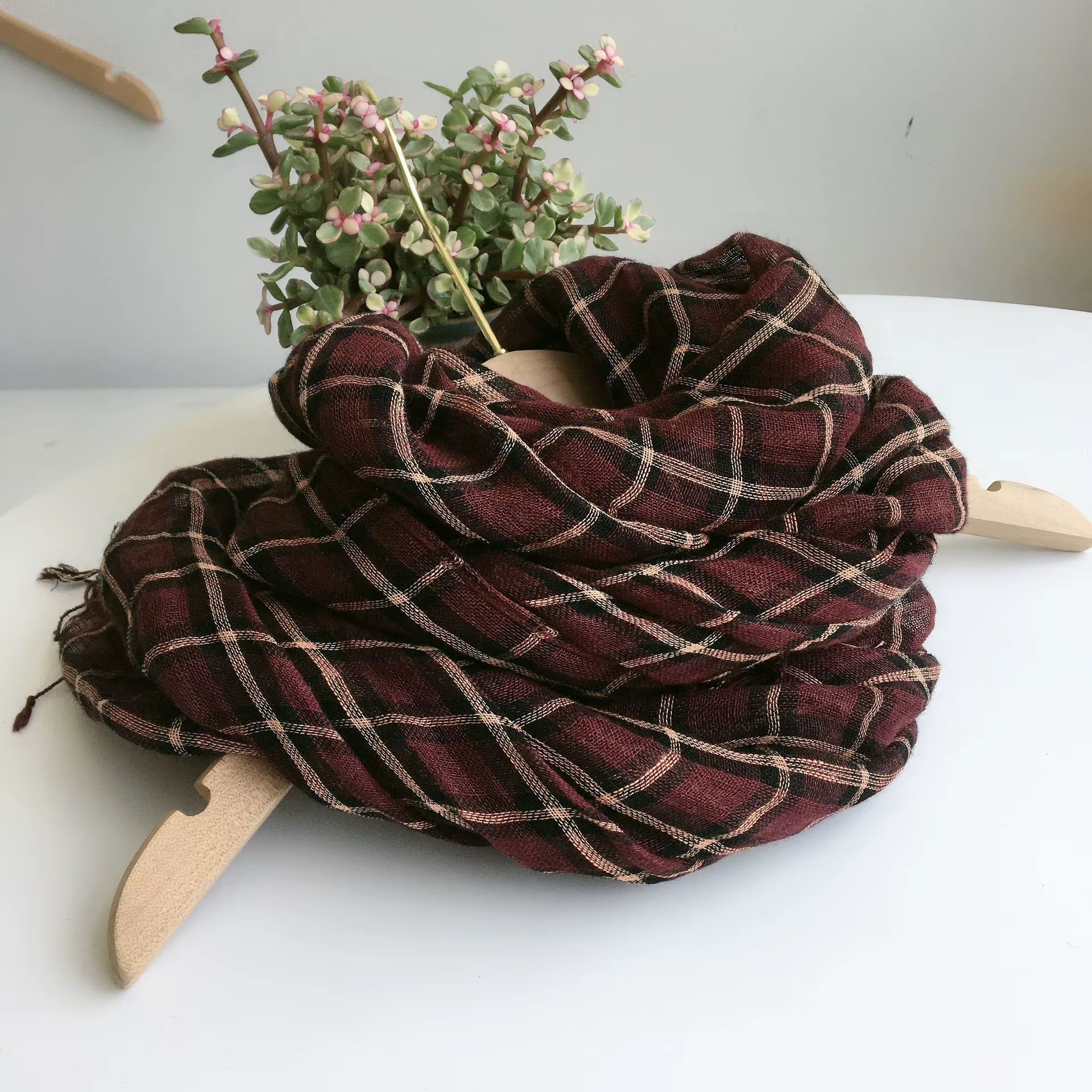 Écharpe à carreaux Line Ck Rovered pour femme, châle à carreaux