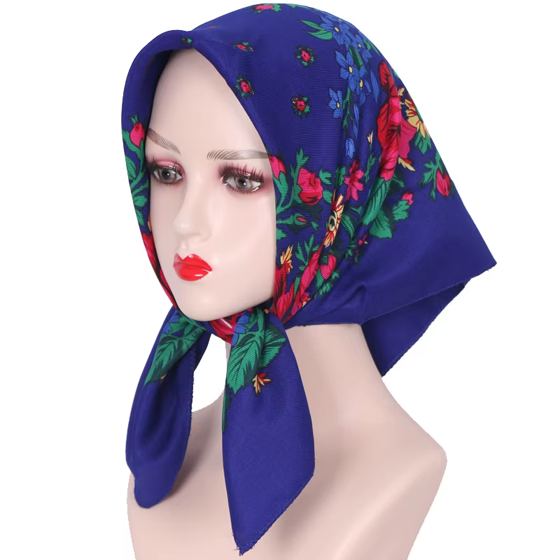 Foulard Carré Rétro à Imprimé Floral pour Femme