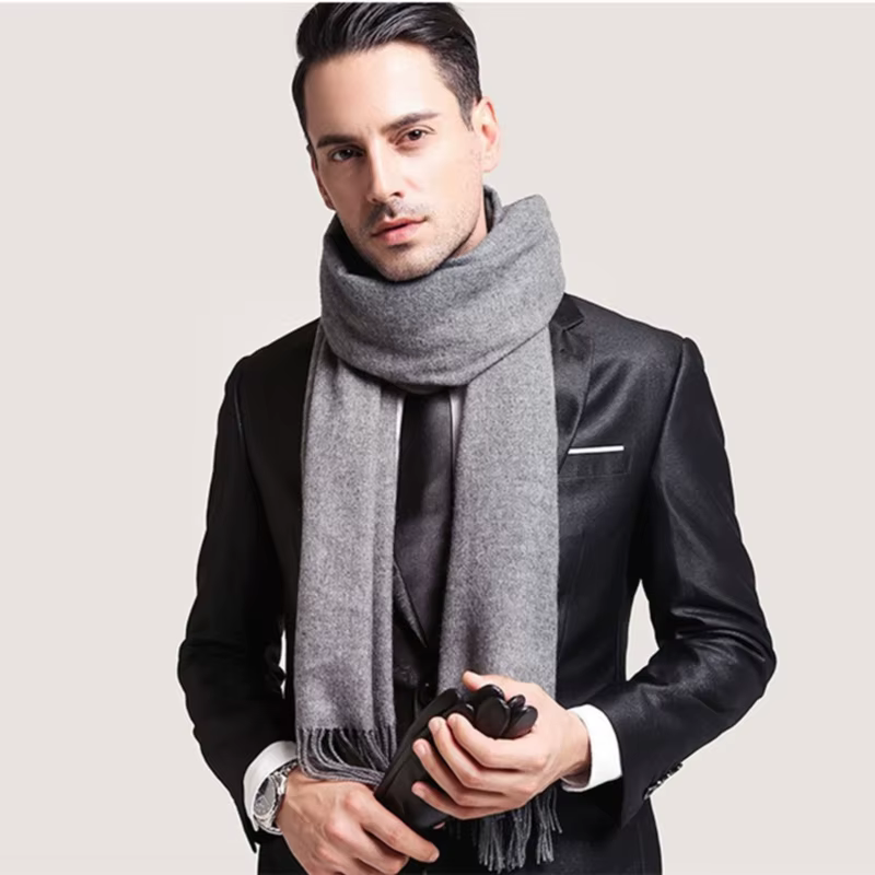 Foulards en laine hiver doux chaud cachemire châle épaissi Long gland