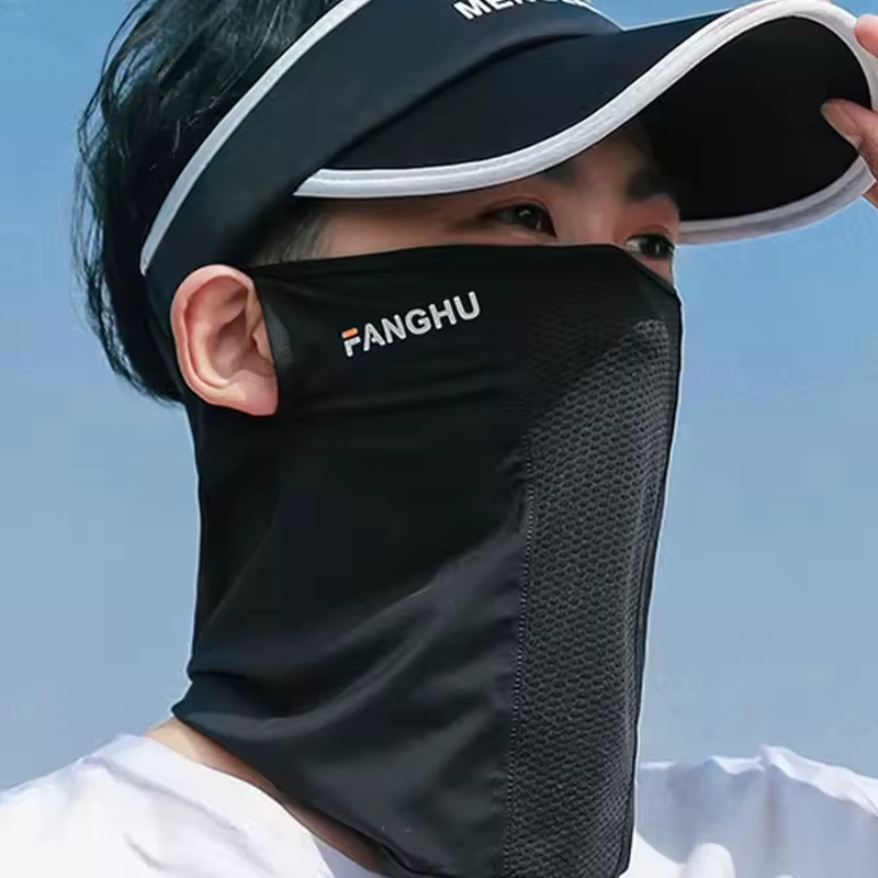 Cache-cou sportif respirant pour l'été avec boucles auriculaires