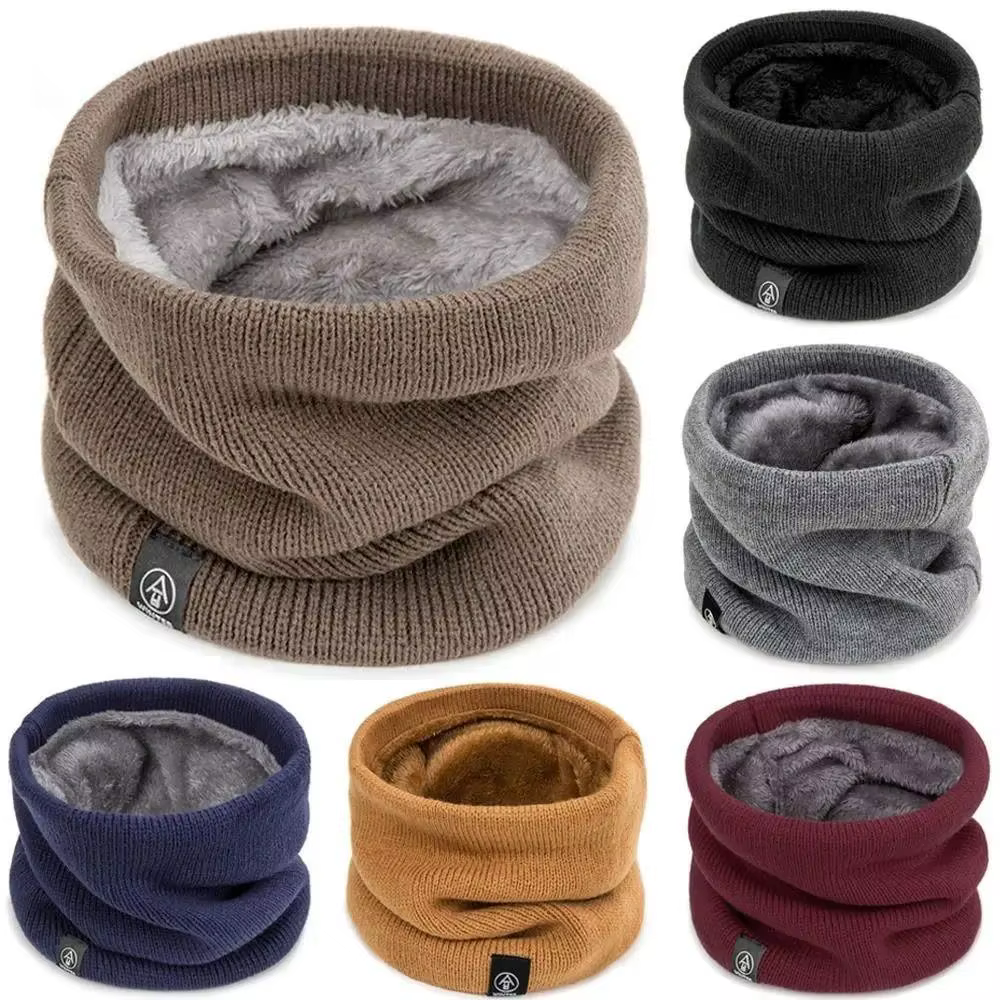 Mode femmes tricoté écharpe solide cachemire comme hiver Snood foulards dame chaud laine fourrure épaisse unisexe hommes cou écharpes anneau