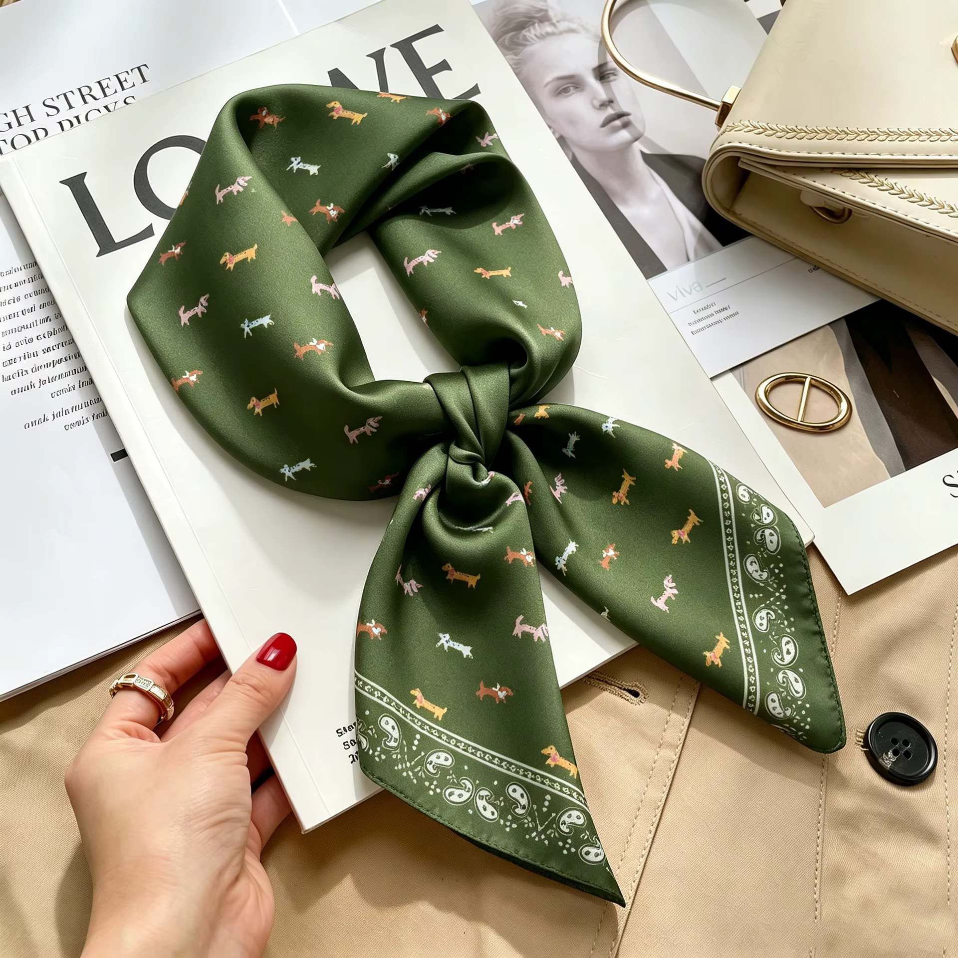 Foulard en soie 70x70 cm pour femme