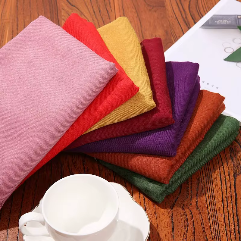 Mode coton foulards femme 200-35 cm Galling couleur Pure épaissi longue écharpe frangée Cape