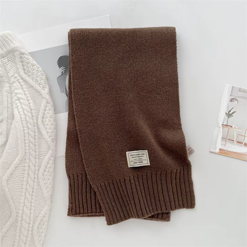 100% laine écharpe hiver nouvelle couleur unie chaud femmes