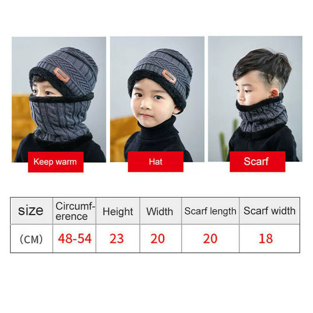 Bonnet et écharpe thermique pour enfants