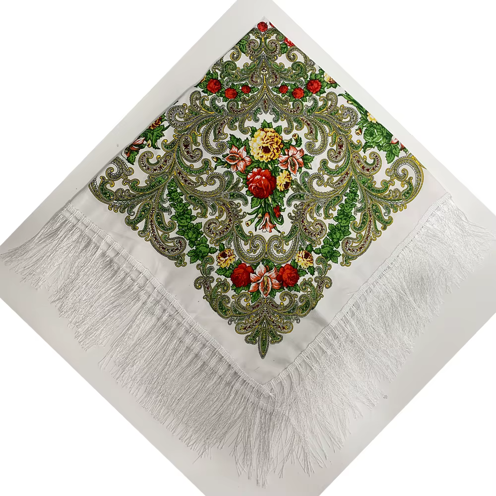 Foulard Carré Russe Imprimé Floral pour Femme