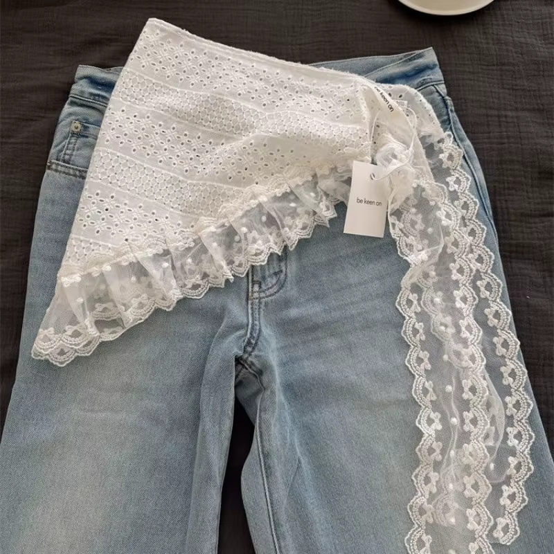 Foulard Rétro Blanc en Dentelle