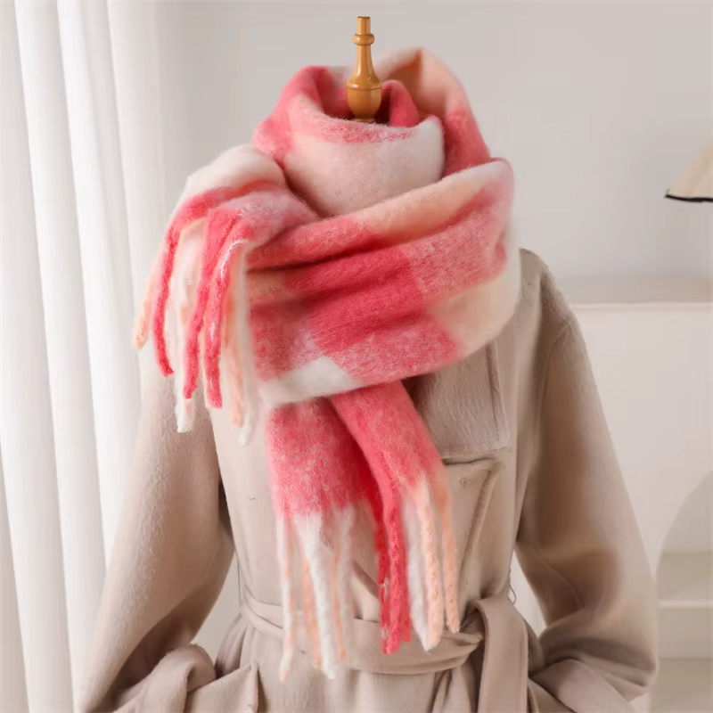Mode de luxe épaissir écharpe hommes femmes hiver solide gland