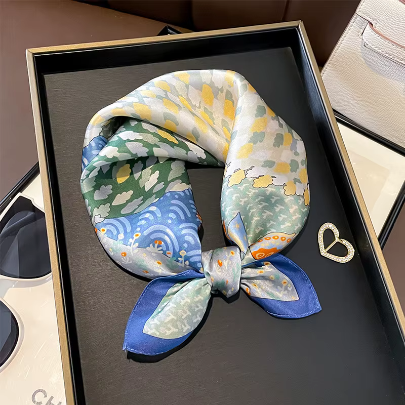 Foulard carré 100% en soie de mûrier naturelle pour femmes