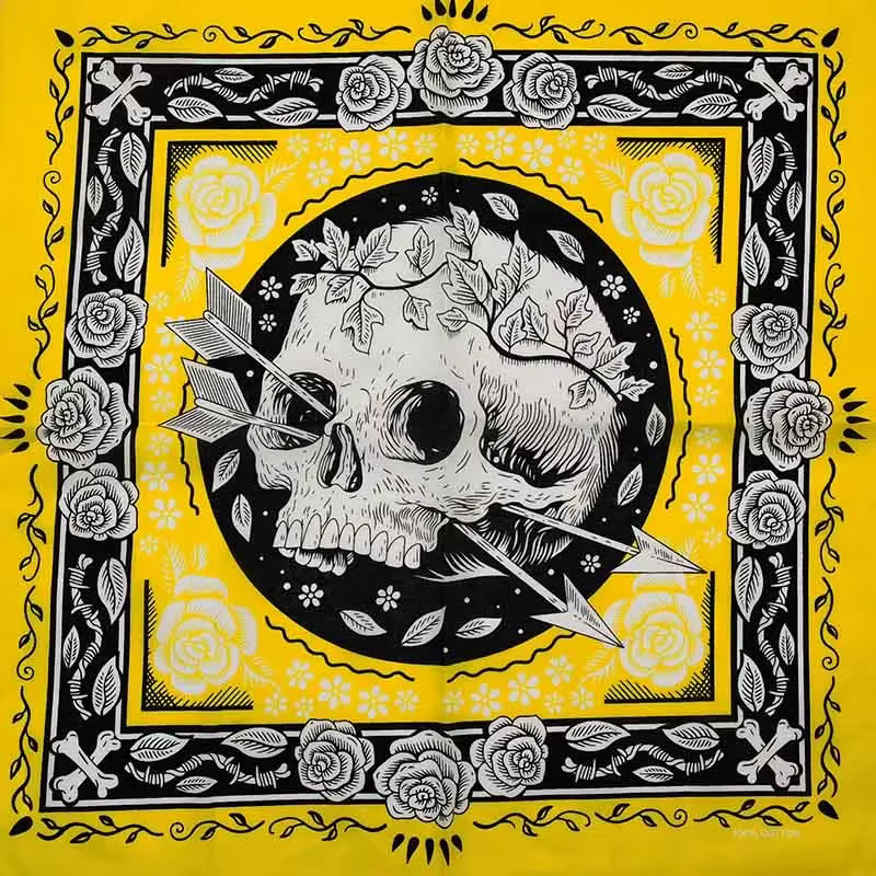 Foulard carré tête de mort pour hommes et femmes
