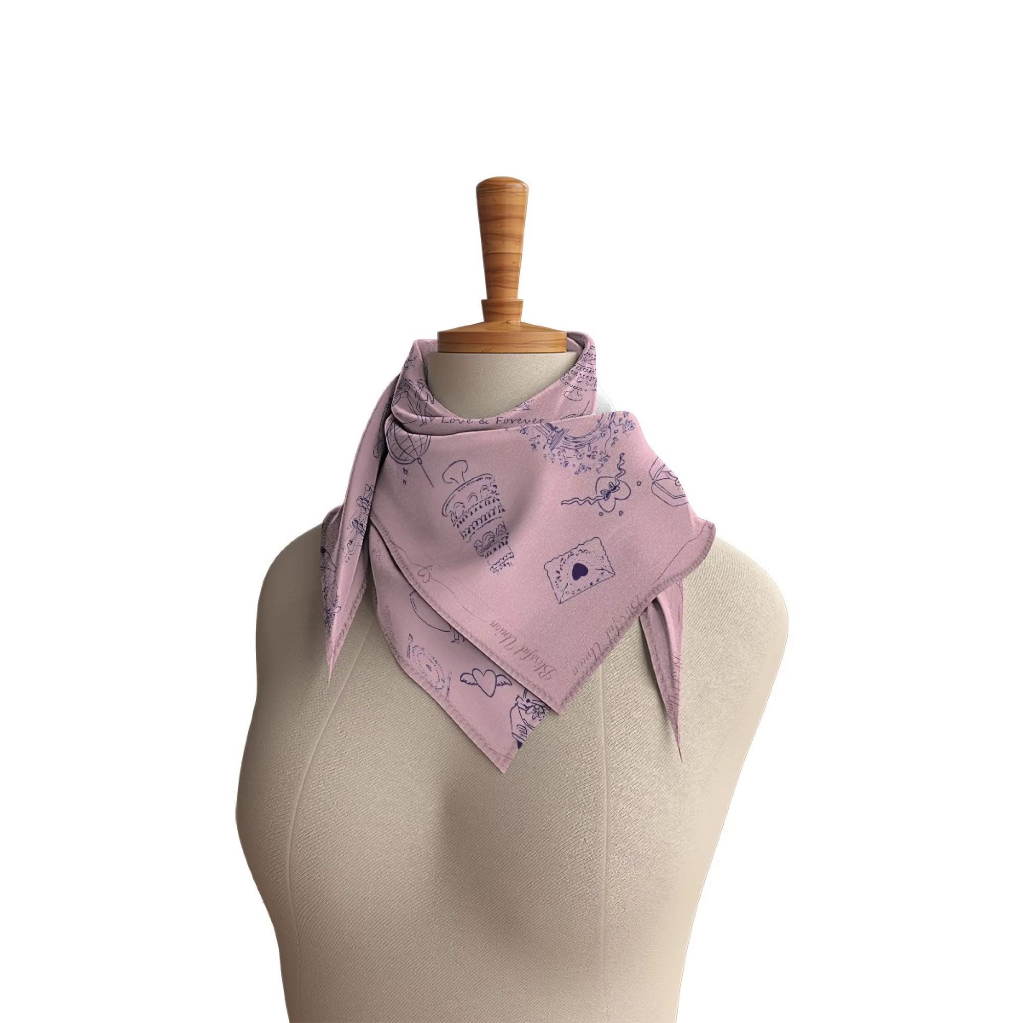 Écharpe de mariage personnalisée | cadeau | Motif dessiné à la main | foulard | Doux et lisse