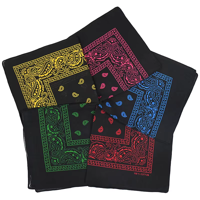 Foulard Bandana Hip Hop noir unisexe