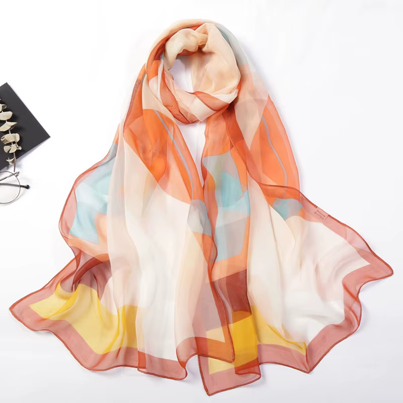 Foulard géométrique coloré pour femmes