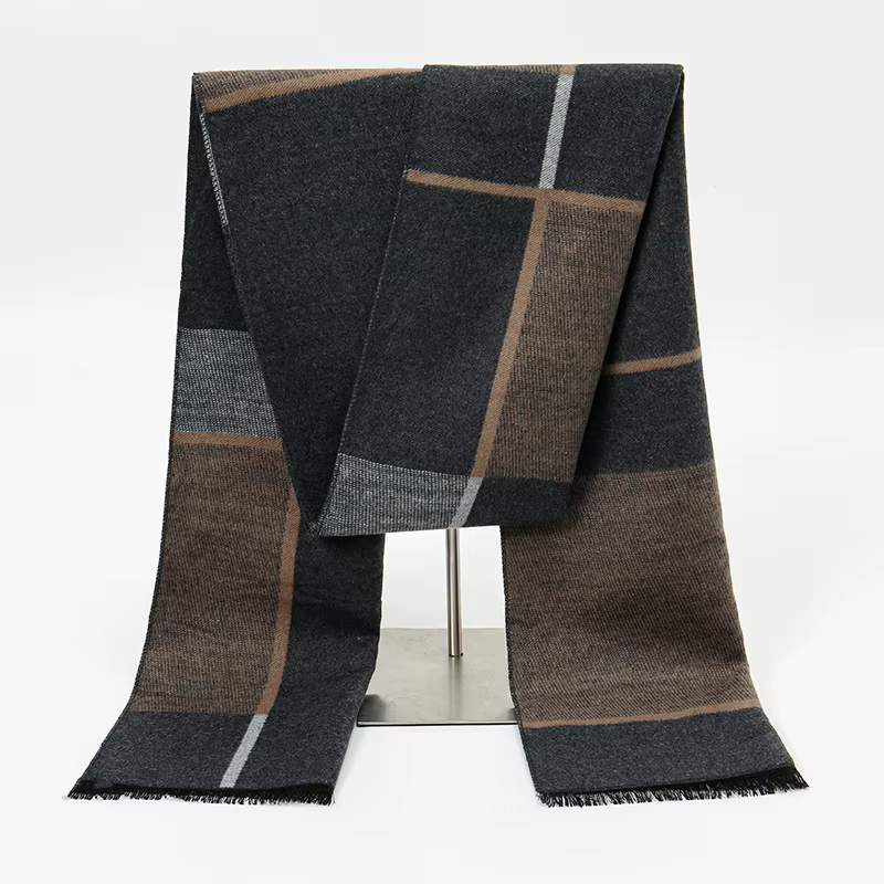 Luxe hiver homme écharpe Plaid châle chaud automne cachemire mouchoir doux extérieur silencieux Bufanda solide
