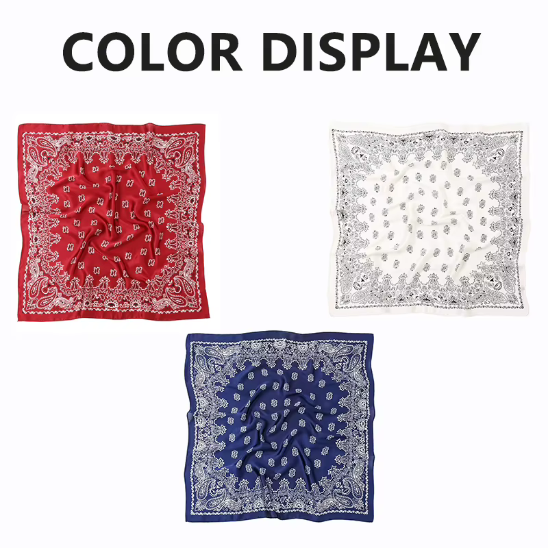 Foulard carré en soie imprimé pour femmes