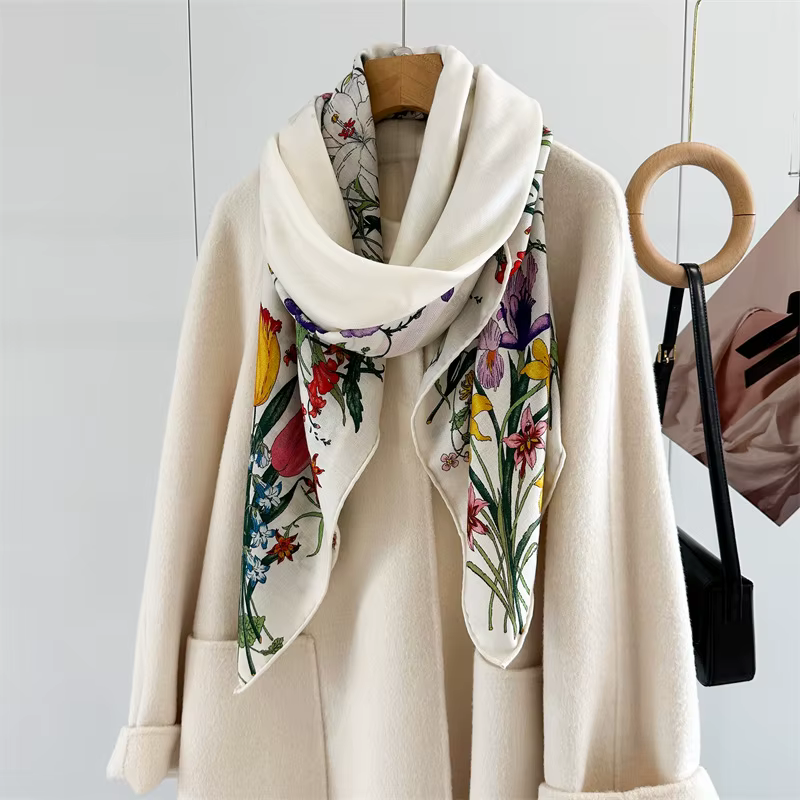 Foulard en mélange de laine de soie pour femmes