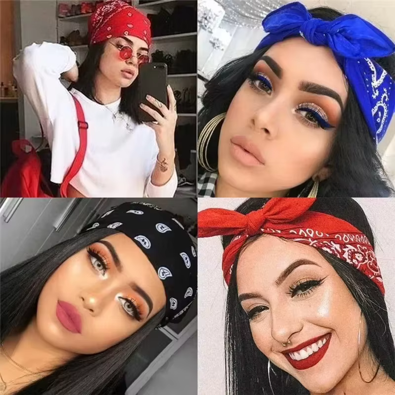 Mode écharpe Bandana chapeaux pour femmes filles enfants Vintage quatre saisons carré cheveux écharpe sport foulard bohème bandeaux