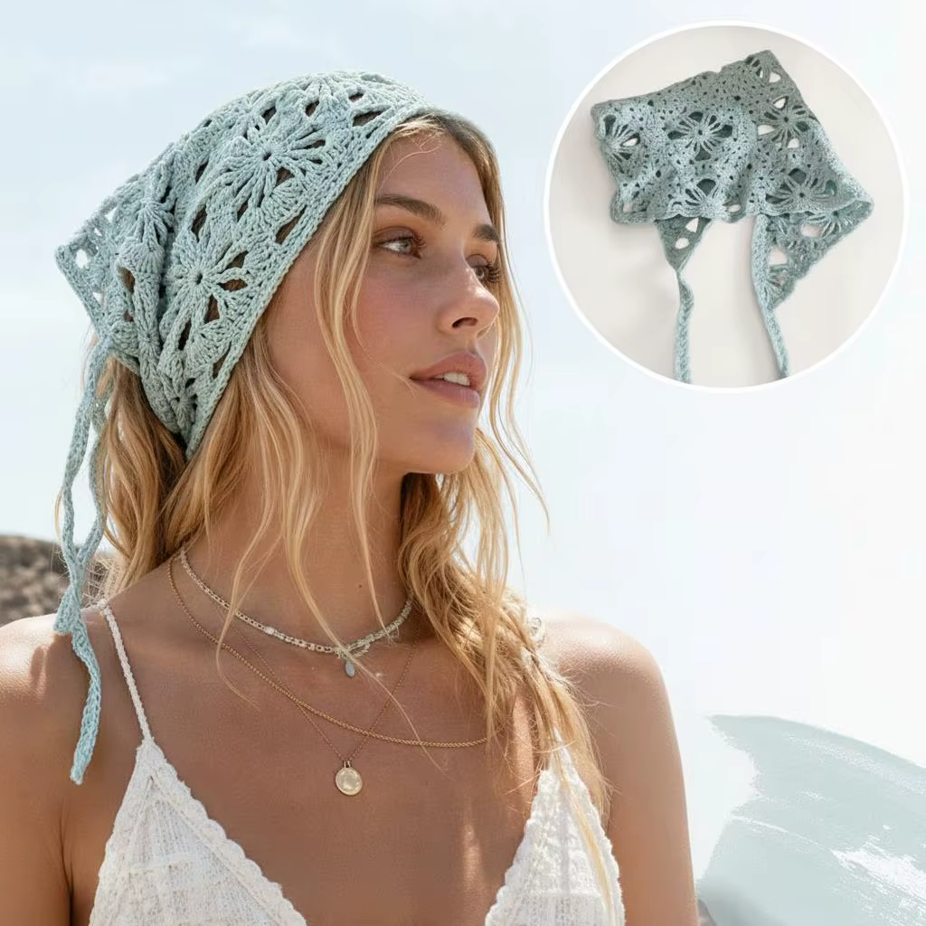 Foulard triangulaire au crochet