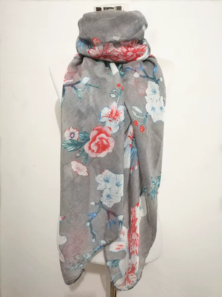 Mode floral long châle écharpe chaude pour les femmes Bandana