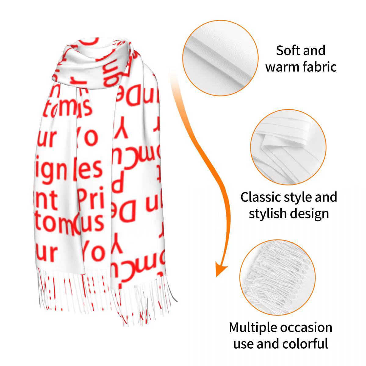 Luxe personnalisé votre conception gland écharpe femmes hiver automne chaud châle enveloppement dames