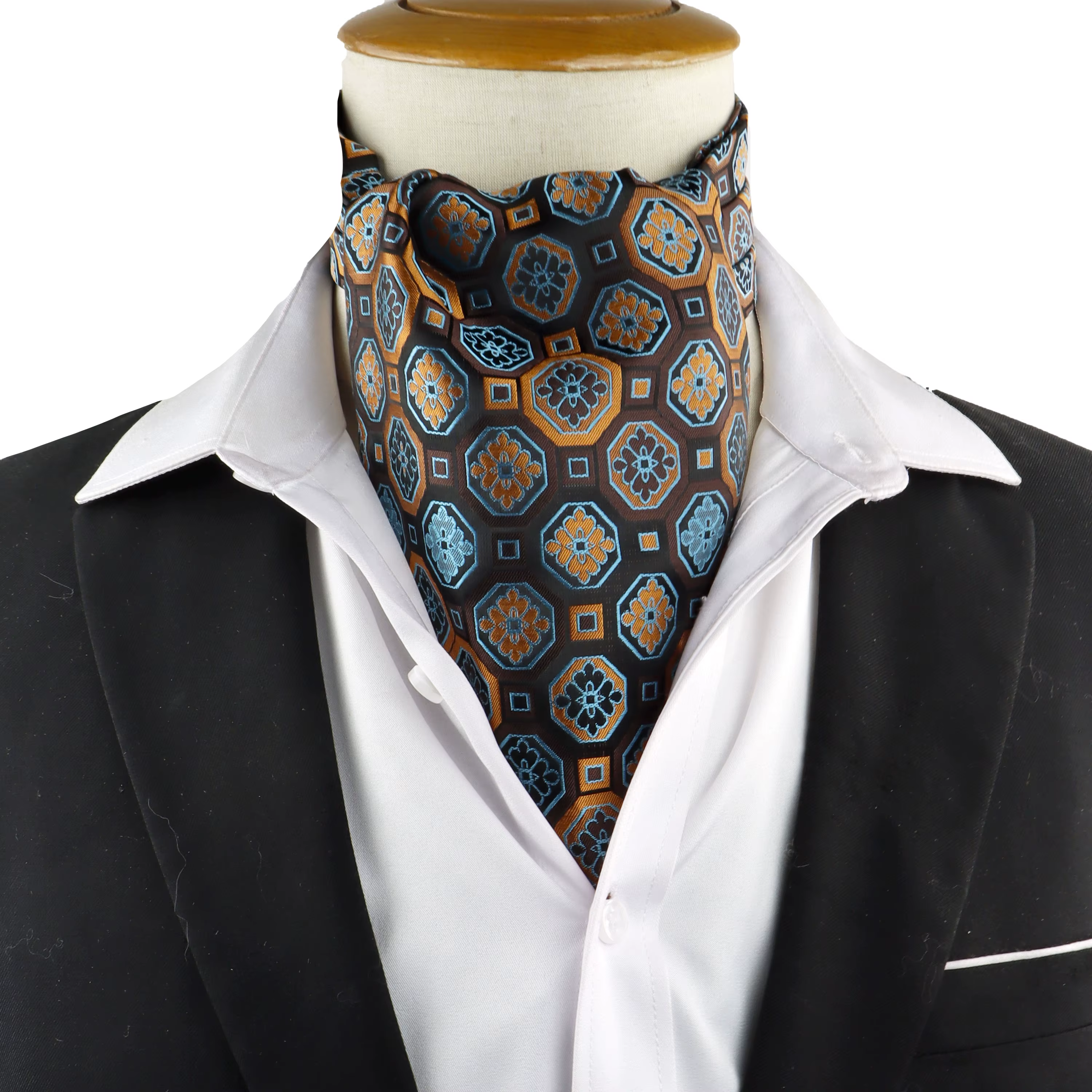 Nouvelle mode hommes Ascot cravate Paisley Floral Vintage ceinture