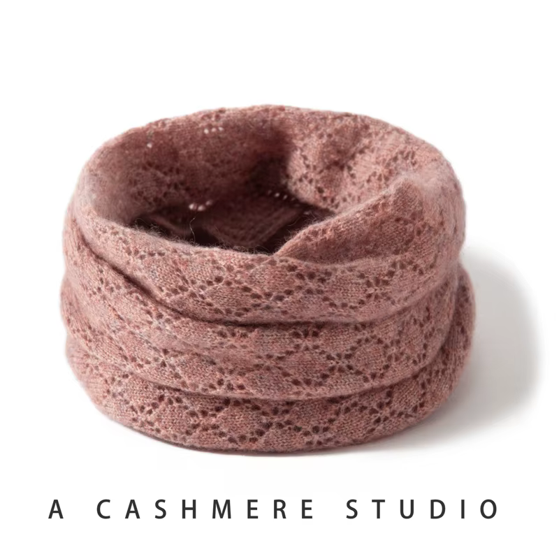 MERRILAMB femmes pur cachemire écharpe couleur unie chaud hiver foulard décontracté mode anneau conception extérieur