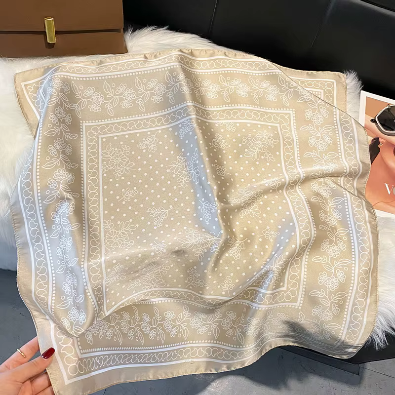 1 écharpe carrée de 70 cm à imprimé cachemire style bohème pour femme