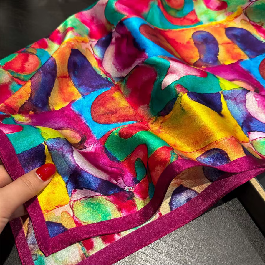 Foulard de cou en soie de mûrier 100% naturel pour femmes