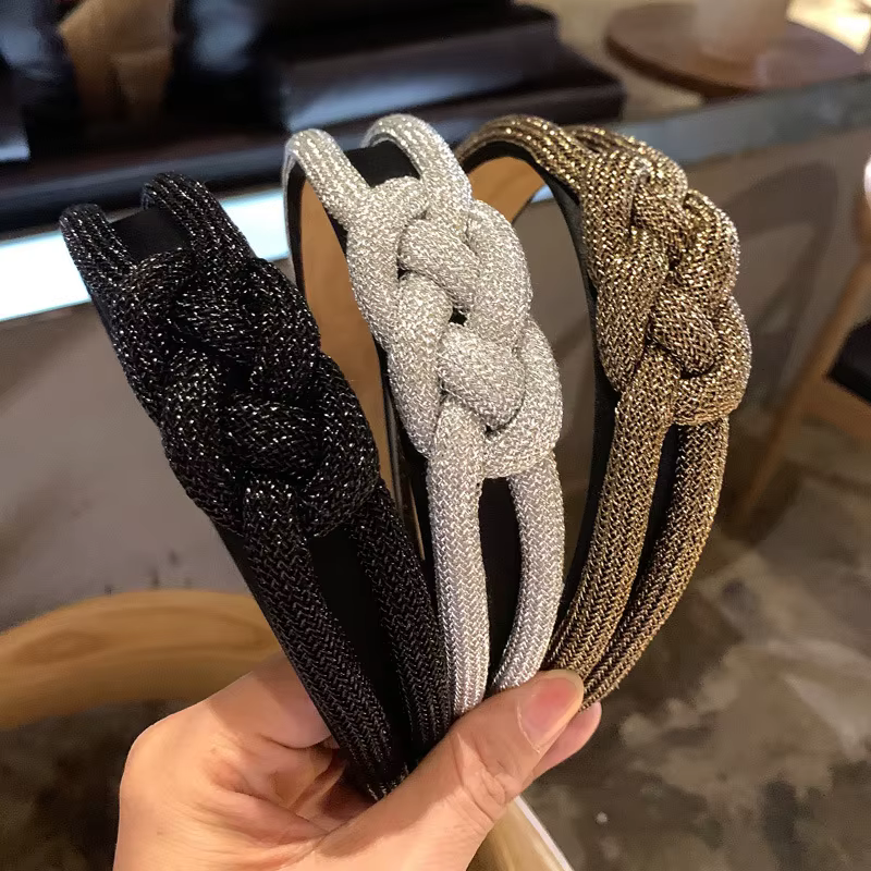 Nouvelle mode métal torsadé tissé bandeau femmes