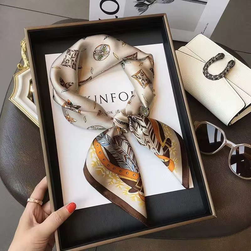InjSquare-Foulard imprimé floral pour femme