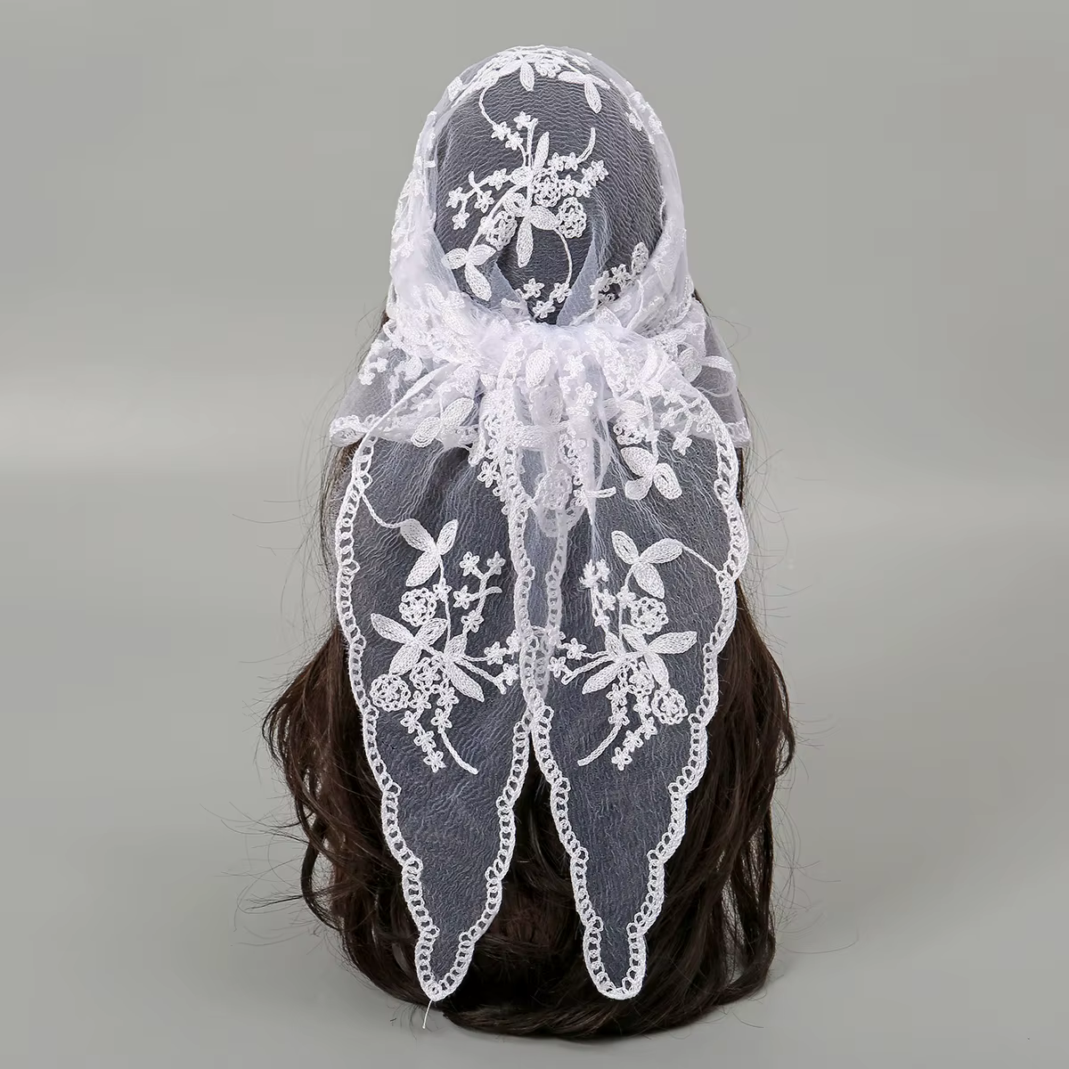 Mode Ins dentelle cheveux écharpe femmes rétro Triangle bandes