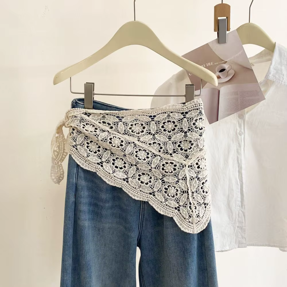 Écharpe creuse au Crochet Vintage pour femmes