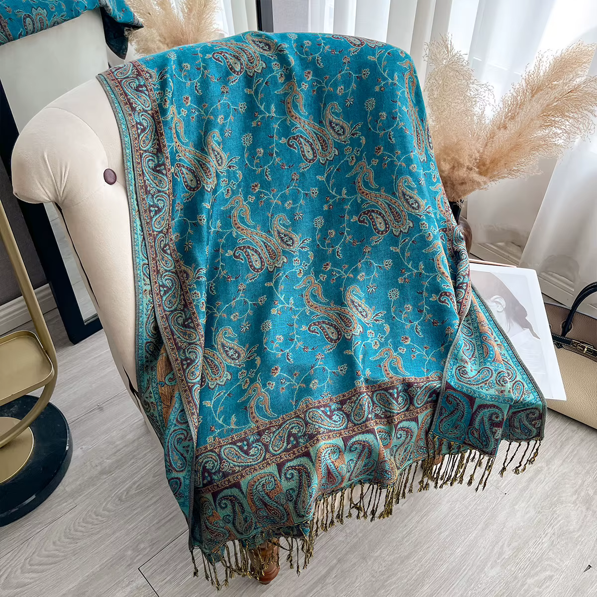 2025 bohême Pashmina Hijab écharpe longue châle musulman femme Foulard doux Turban bandeau pour femmes