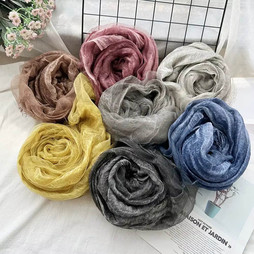 Écharpe légère en lin nickel é pour femme