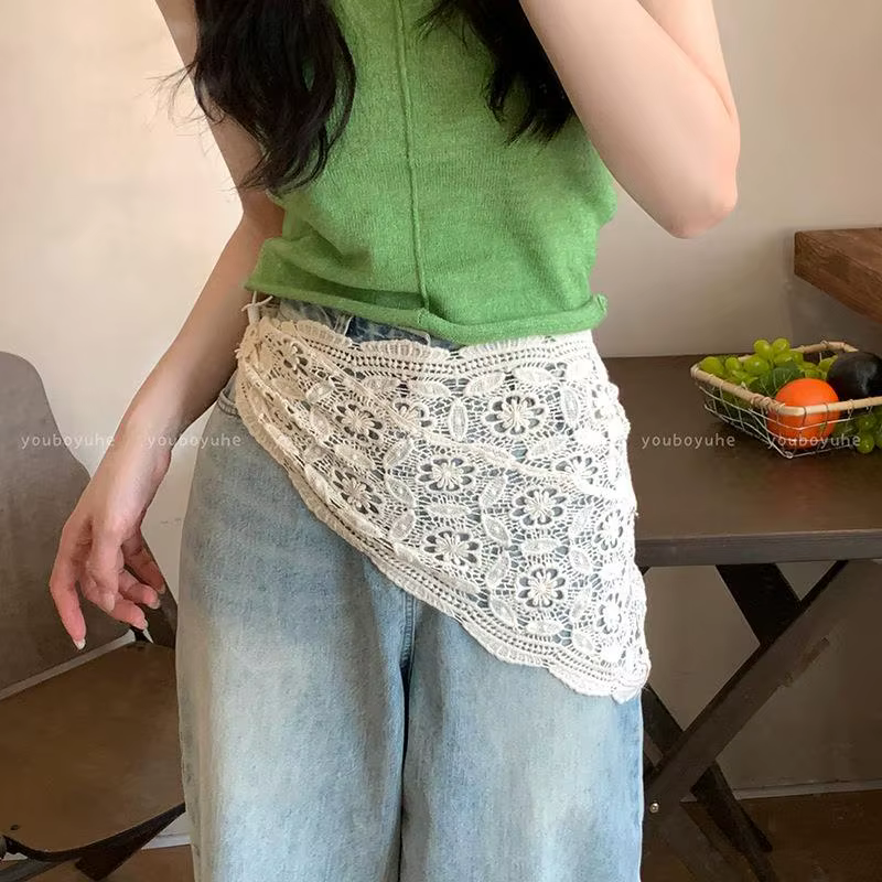 Foulard ajouré rétro fait à la main au Crochet pour femmes