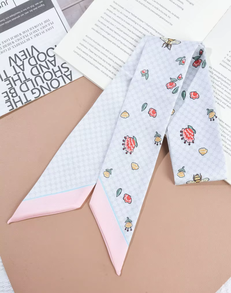 Petit foulard en soie 6x100cm pour femmes