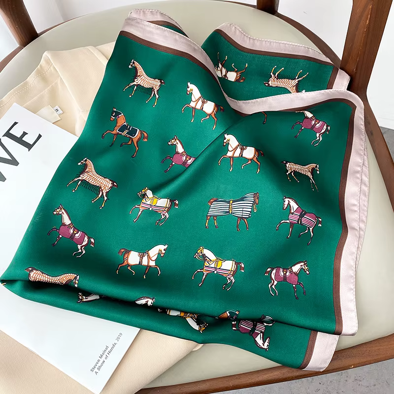 InjBag-Foulard Carré Imprimé pour Femme