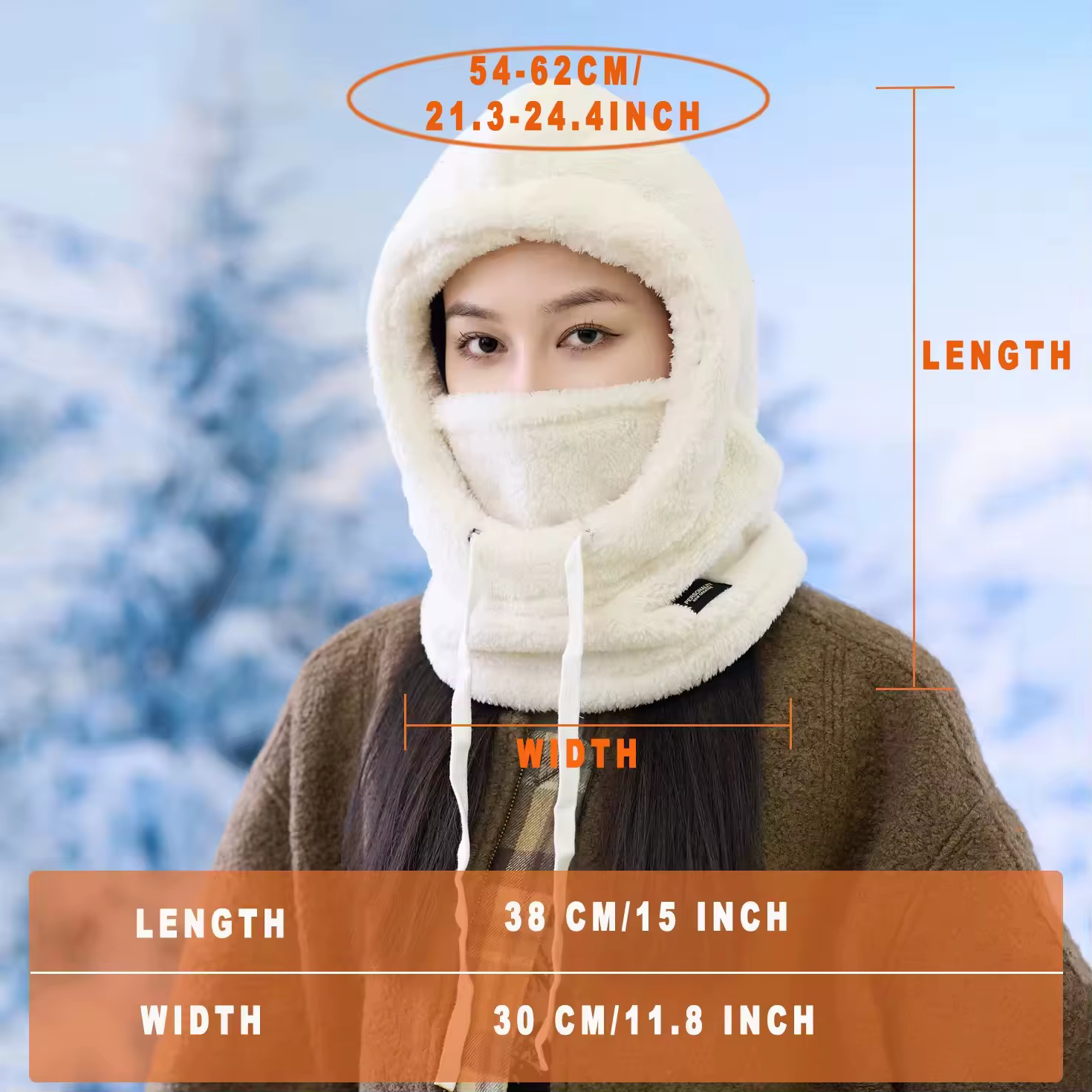 Cagoule thermique chaude coupe-vent
