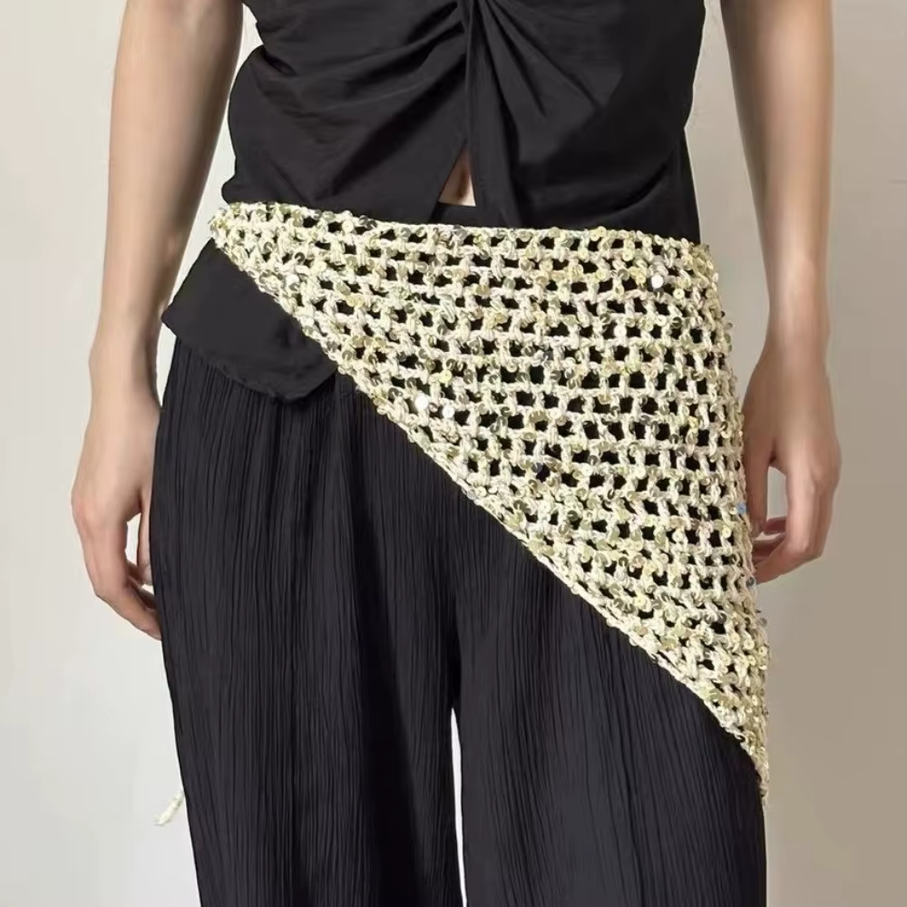 Écharpe triangulaire à sequins multifonctionnelle