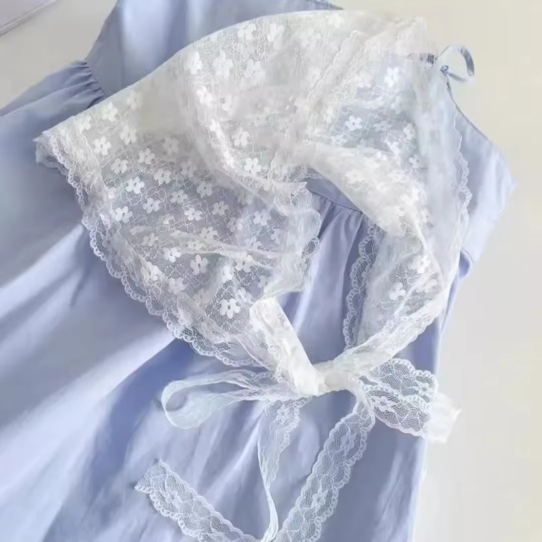 Écharpe à fleurs en dentelle douce blanche
