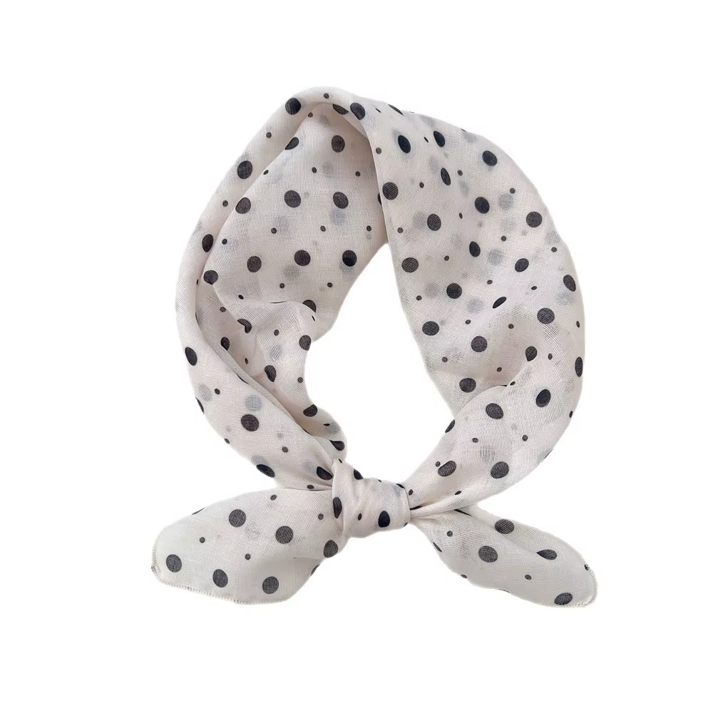 Coton lin 58cm écharpe carrée femmes foulard fleur imprimé géométrique