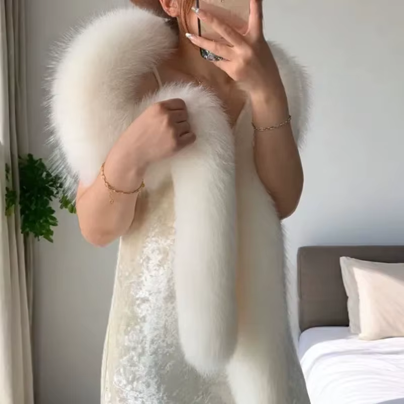 180cm Imitation fourrure de vison longue écharpe hiver chaud épaissi fausse