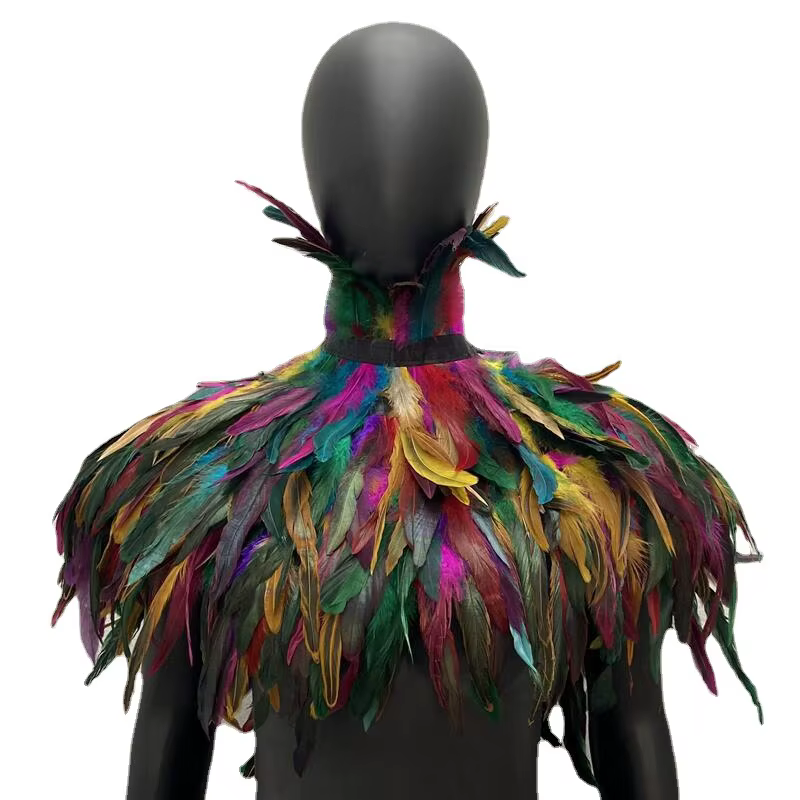 Dress Cape Halloween Wedding Party Shawl Scarf Women Neck Scarves Woman Gothic Style Turkey Shawls Feather