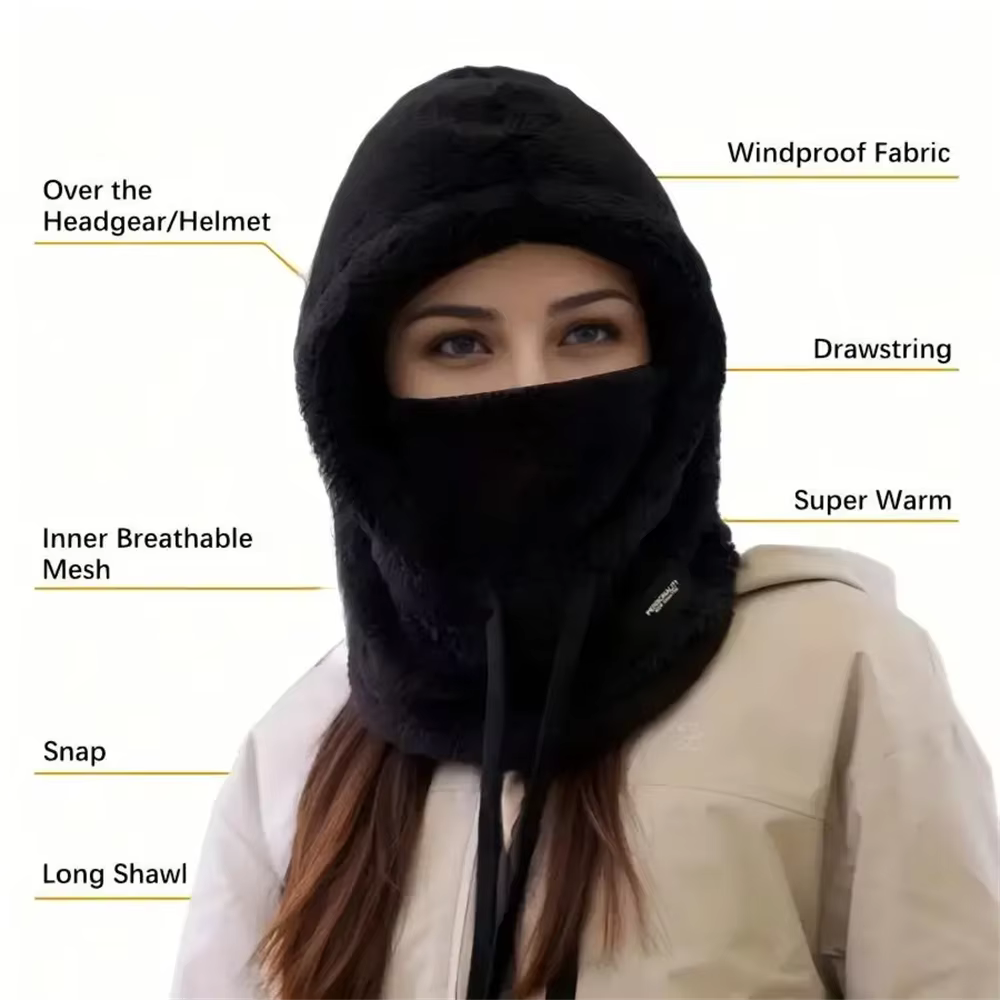 Cagoule thermique coupe-vent pour l'hiver